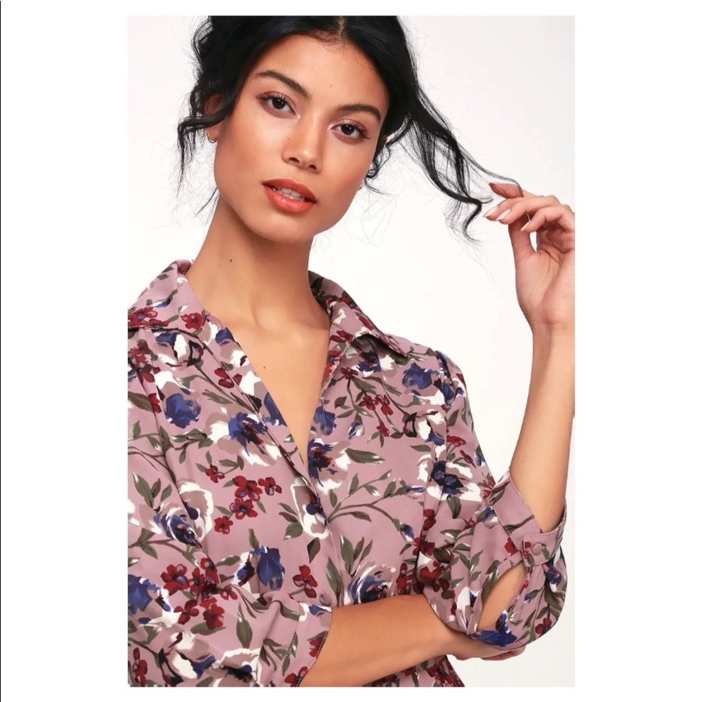Lulus Floral Print Button-Up Dress